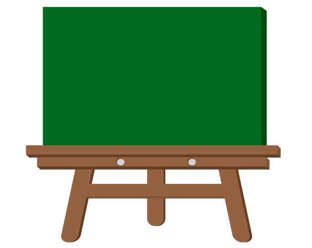 学校の授業で使う黒板のイラスト（フリー素材）
