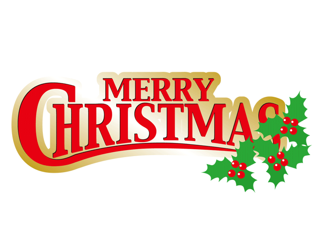 ロゴ風でかわいいクリスマス文字のイラスト（フリー素材）