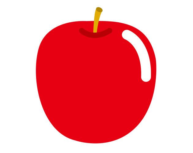 りんごのイラスト（フリー素材）