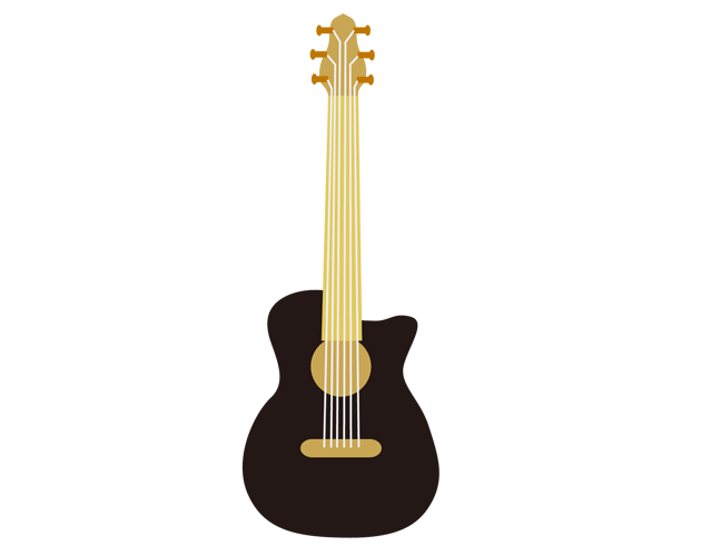 アコースティックギターのイラスト（フリー素材）