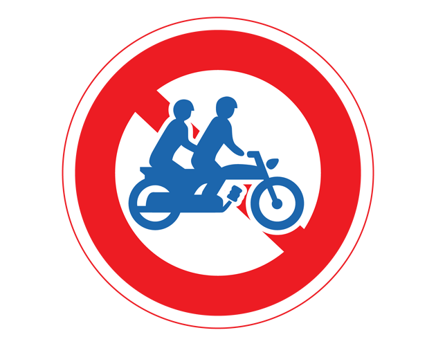 道路標識（自動二輪車二人乗り通行禁止）のイラスト（フリー素材）