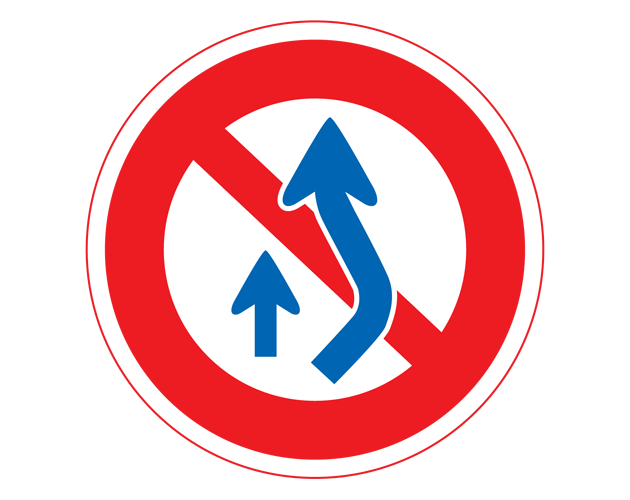 道路標識（追越し禁止）のイラスト（フリー素材）