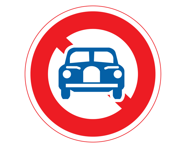 道路標識（二輪の自動車以外の自動車通行止め）のイラスト（フリー素材）