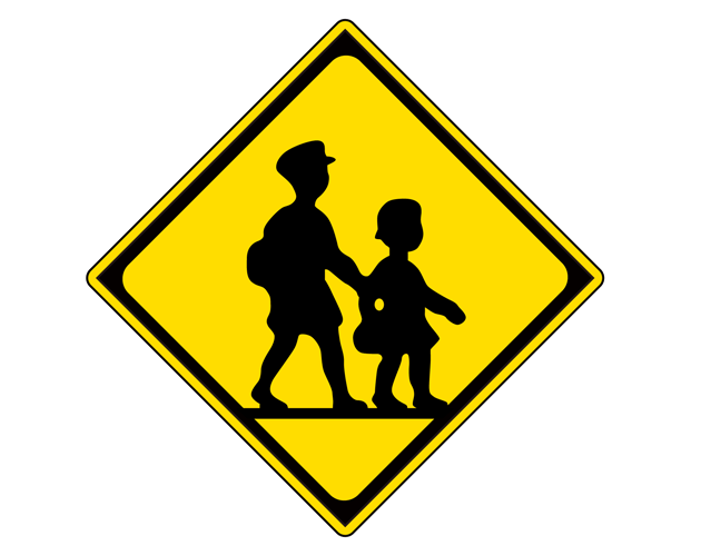 道路標識（学校、幼稚園、保育所等あり）のイラスト（フリー素材）