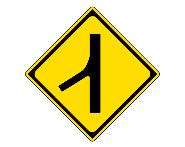道路標識（合流交差点あり）のイラスト（フリー素材）