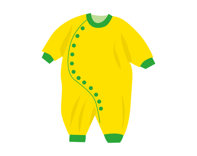 赤ちゃん用のかわいいパジャマのイラスト（フリー素材）
