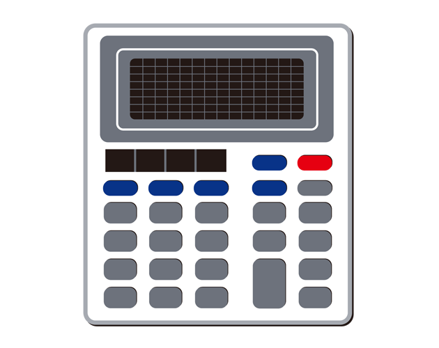 算数の授業で使う電卓のイラスト（フリー素材）