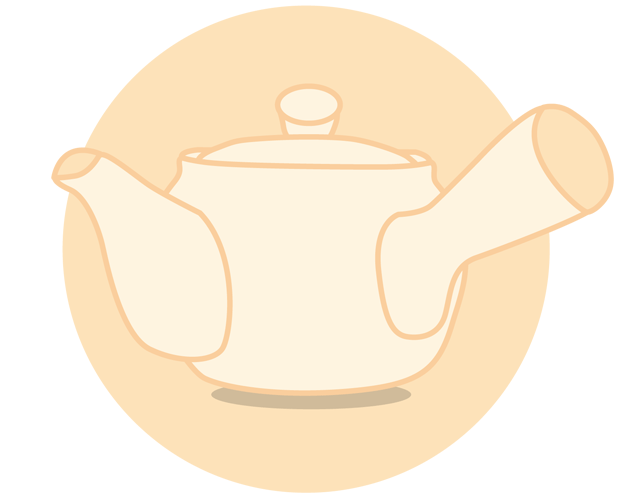 緑茶、きゅうすのイラスト（フリー素材）