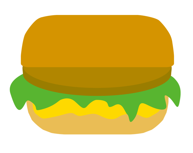 ハンバーガーのイラスト（フリー素材）